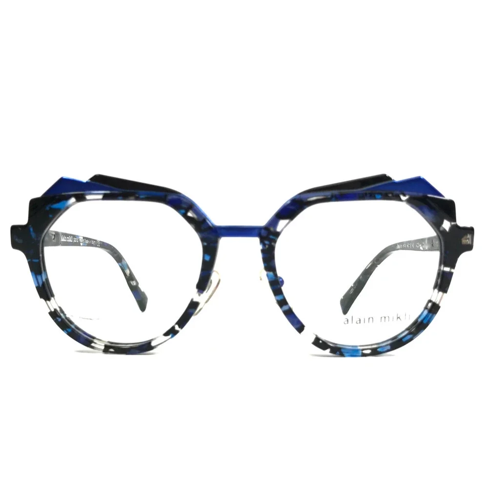 Alain Mikli Eyeglasses Frames Bellevista A03144 004 Mosaic Blue Black 49-18-145